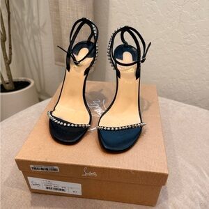 Christian Louboutin Black Heels with Crystal Accents